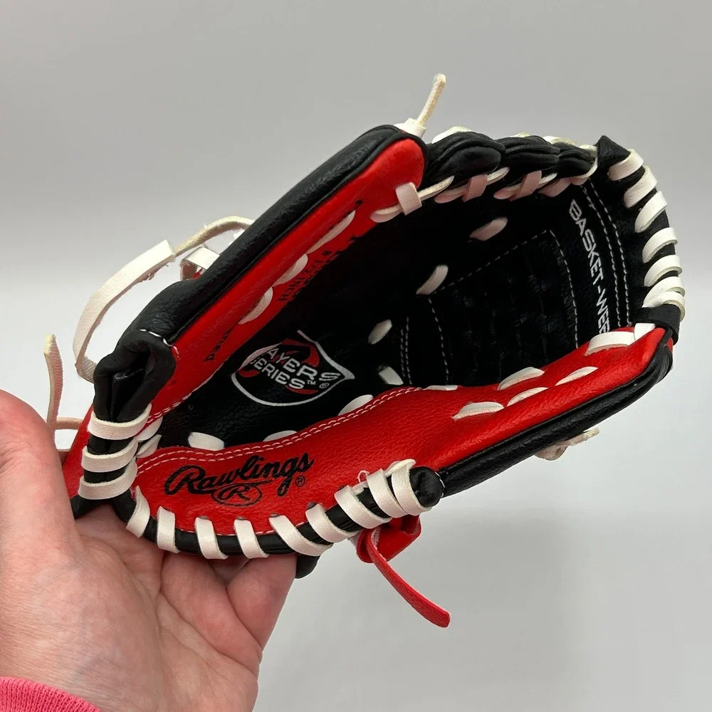 Rawlings PL85SB Black Red Youth Baseball Glove Basket‎ Web 8.5